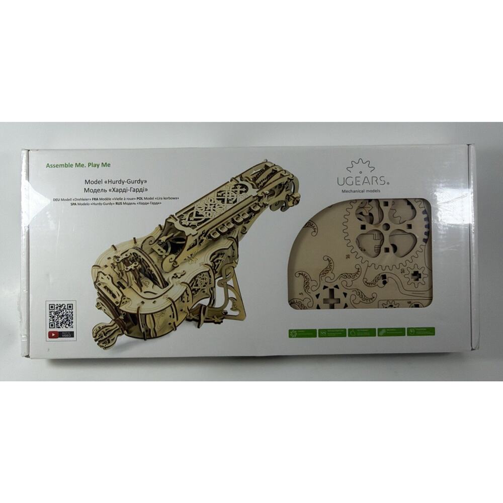 UGears Hurdy-Gurdy Wooden 3D Puzzle Mechanical Musical Instrument Model Kit New